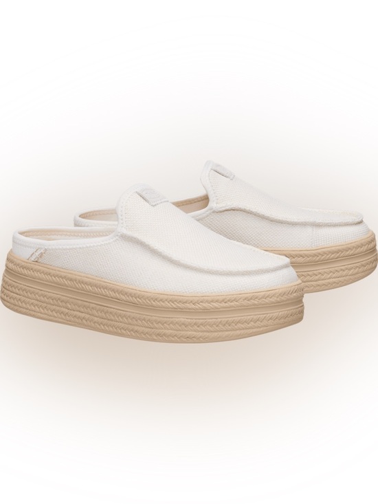 Hey Dude Shoes - NEW IN BOX HEYDUDE Canvas Slip-On Platform Austin Lift Espadrille Woven size 8